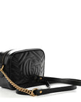 Calfskin Matelasse Mini GG Marmont Chain Shoulder Bag Black