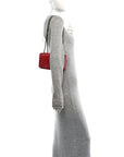 Glazed Calfskin Quilted Small Coco Boy Flap Red