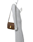 Box Calfskin Medium Classic Box Flap Bag Camel