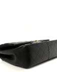 Lambskin Quilted Jumbo Double Flap Black