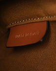 Canvas Calfskin Triomphe Mini Besace Tan