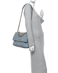Tweed Quilted Large CHNL 19 Flap Blue Multicolor
