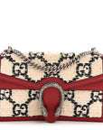 Tweed GG Monogram Small Dionysus Shoulder Bag White Black Romantic Cherry