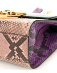 Snakeskin Small Padlock Shoulder Bag Green Pink Purple