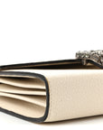Dollar Calfskin Mini Dionysus Chain Wallet Mystic White