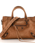 Waxed Suede Calfskin Classic Hardware Small Le City Camel
