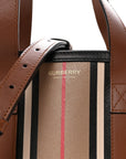 E-Canvas Stripe Small Portrait Tote Bag Archive Beige