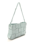 Calfskin Maxi Intrecciato Cassette Pouch On Strap Pale Blue