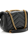 Lambskin Chevron Quilted Micro LouLou Black