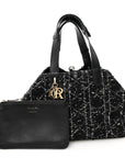 Calfskin Tweed Cannage Medium Toujours Black White