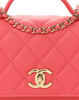 Caviar Quilted Small Business Affinity Flap Coral