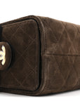 Suede Quilted Mini CHNL 25 Handbag Dark Brown