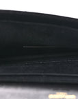 Grain De Poudre Matelasse Chevron Monogram Envelope Clutch Black