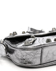 Metallic Agneau Arena Small Le Cagole Sling Bag Silver