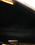 Shearling Nappa Macro FF 1974 Mini Peekaboo Iconic Satchel Tobacco Black