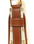 Canvas Calfskin Mini Ava Triomphe Shoulder Bag White