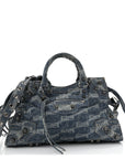 Denim BB Monogram Neo Cagole City Handbag Blue