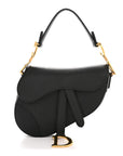 Grained Calfskin Mini Saddle Bag Black
