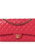 Caviar Quilted Medium Double Flap Dark Pink