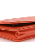 Caviar Quilted Boy Wallet On Chain WOC Orange