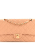 Caviar Quilted Medium Double Flap Beige Clair
