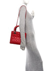 Lambskin Cannage Medium Lady D1OR Red