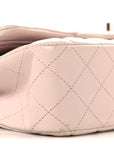 Lambskin Quilted Medium Double Flap Light Pink