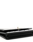 Lambskin Quilted Trendy CC Wallet On Chain WOC Black