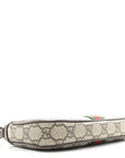 GG Supreme Monogram Textured Dollar Calfskin Web Mini Ophidia Shoulder Bag Beige Ebony New Acero