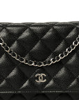 Caviar Quilted Wallet on Chain WOC Black