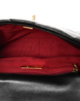 Goatskin Quilted Medium CHNL 19 Flap Black