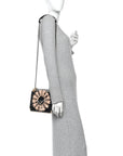 Vitello Century Snakeskin F is FNDI Flower Burst FF Small Kan I Shoulder Bag Black Beige