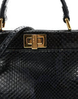 Python Shiny Nappa Mini Peekaboo Iconic Satchel Blue Jeans