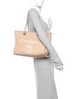 Mixed Fibers Small Deauville Tote Beige