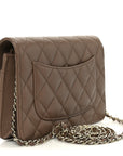Caviar Quilted CC Turnlock Wallet On Chain WOC Brown