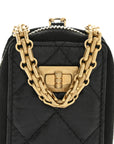 Aged Calfskin Quilted 2.55 Reissue Clutch With Chain Black