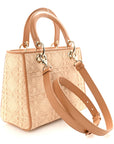 Raffia Medium Lady D1OR Bag Beige