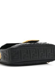 Nappa Small FF Embossed Mid Chain Baguette Black