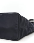 Nappa Nylon Soft Padded Shopping Tote Black Blue