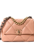 Lambskin Quilted Medium CHNL 19 Flap Beige