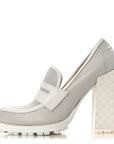 Calfskin Loafer Pumps 39.5 Mist Bianco