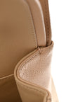 Caviar Quilted Jumbo Double Flap Light Beige