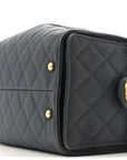 Canvas Quilted Medium CHNL 25 Handbag Dark Blue