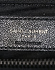 Calfskin Y Quilted Monogram Monochrome Large Loulou Chain Satchel Black