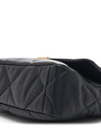Lambskin Quilted Large CHNL 19 Flap Navy Blue