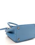 Saffiano Lux Micro Galleria Double Zip Tote Turchese