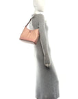 GG Supreme Monogram Textured Dollar Calfskin Web Small Ophidia Bucket Shoulder Bag Rose Pink