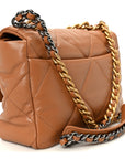 Lambskin Quilted Large CHNL 19 Flap Brown