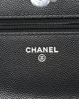 Caviar Quilted CHNL 19 Wallet On Chain WOC Black White