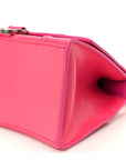 Shiny Box Calfskin Small Hourglass Top Handle Bag Acid Fuchsia